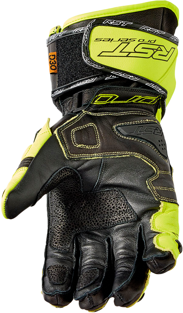 PRO SERIES GP D3O GLOVES BLACK/FLO YELLOW LEATHER
