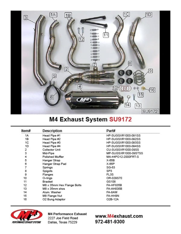 2009-11 Suzuki GSXR 1000 Full System – Polished – Shop M4 Exhaust
