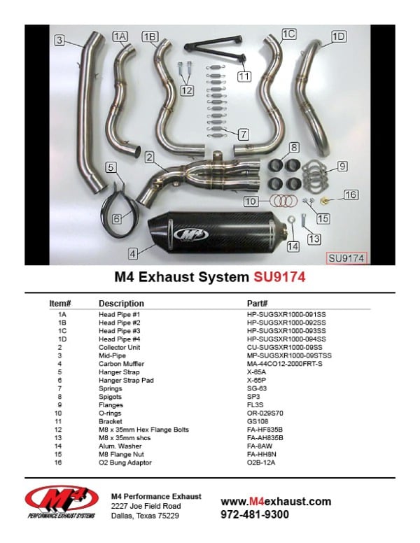 2009-11 Suzuki GSXR 1000 Full System – Carbon – Shop M4 Exhaust