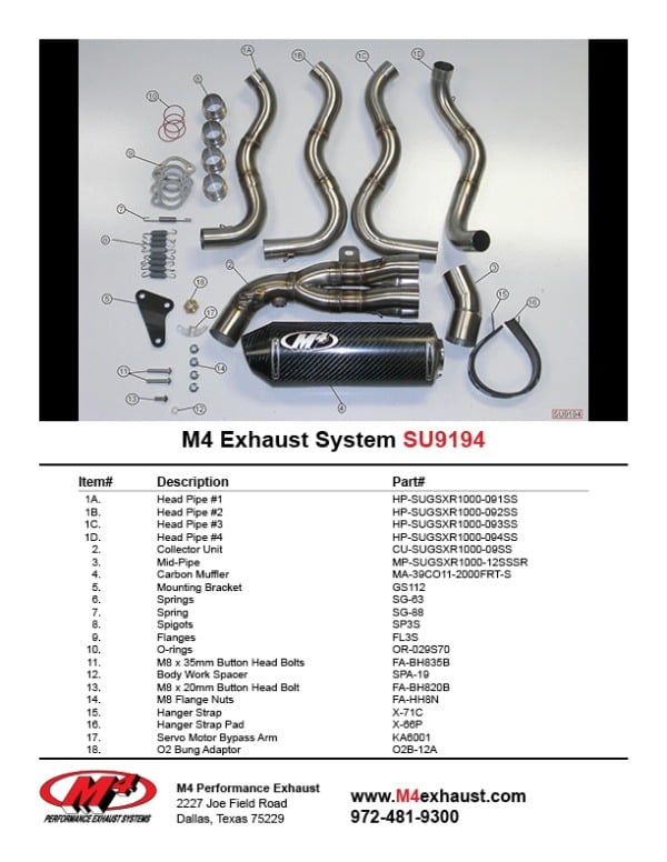 2012-16 Suzuki GSXR 1000 Street Slayer Full System – Carbon – Shop M4 Exhaust