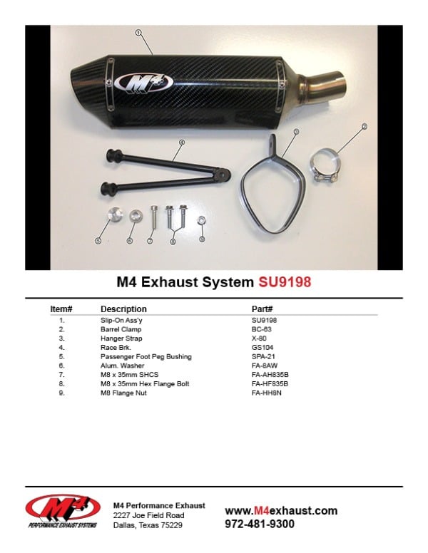 2012-16 Suzuki GSXR 1000 Slip On System – Carbon MC36 – Shop M4 Exhaust