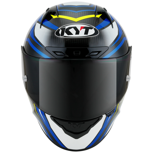 KYT NZ-Race Full Face Carbon Motorcycle Helmets | Carbon Stride Blue/White | KYT Americas