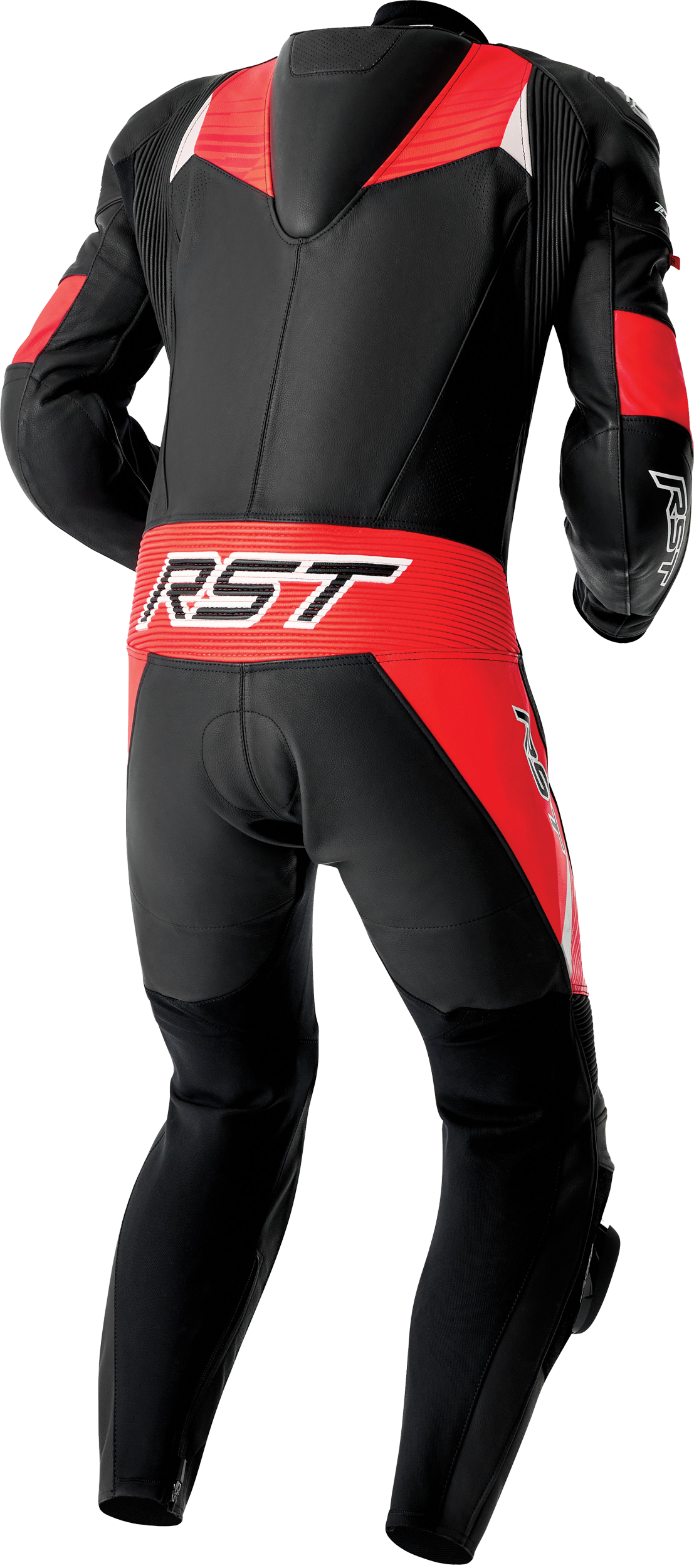 TRACTECH EVO D3O SUIT BLK/FLO RED LEATHER