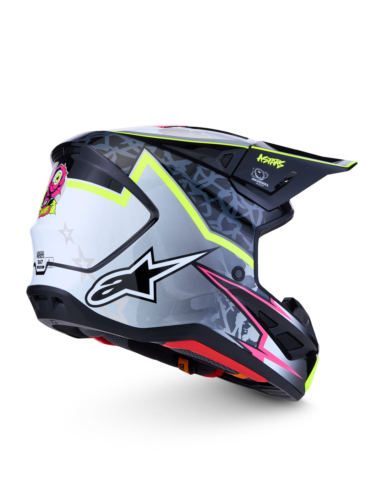 S-M7 BLASTER HELMET ECE06/DOT BLK/GRY/WH/YLLW FLUO GLSY