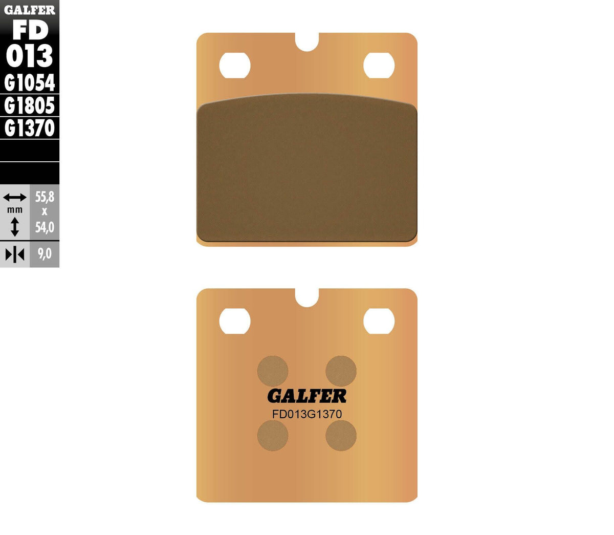Galfer HH Sintered Brake Pads — Compound 1370 — manufacturer catalog photo