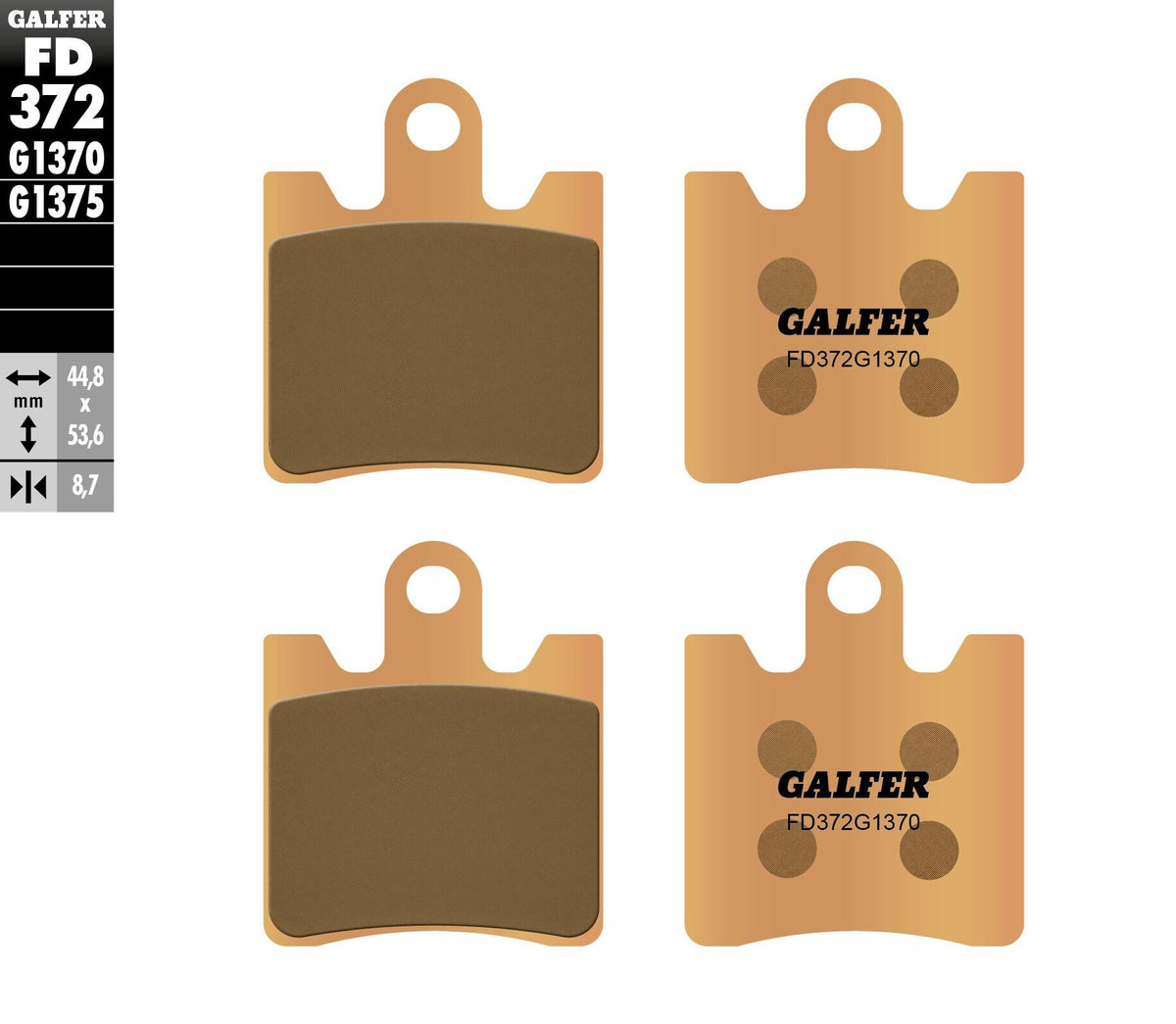 Galfer HH Sintered Brake Pads — Compound 1370 — manufacturer catalog photo
