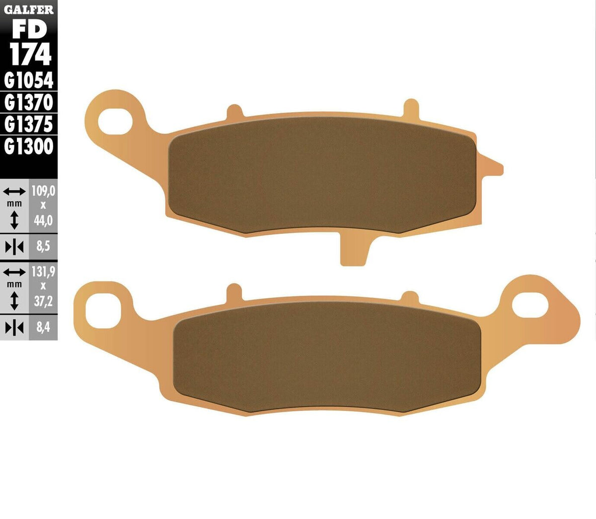 Galfer HH Sintered Brake Pads — Compound 1370 — manufacturer catalog photo