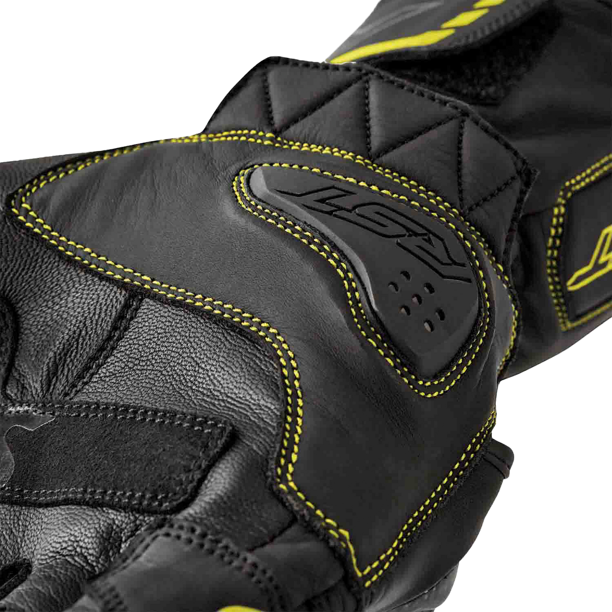 S1 GLOVE BLK/FLO-YEL LEATHER