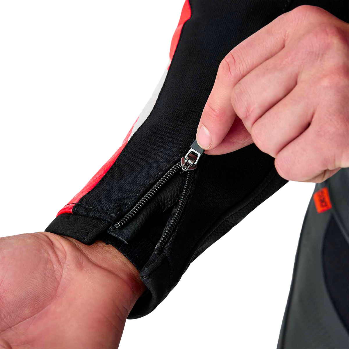 TRACTECH EVO D3O JACKET BLK/FLO RED LEATHER