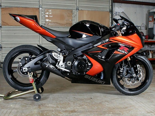 2007-08 Suzuki GSXR 1000 GP Style Slip On System – Black – Shop M4 Exhaust