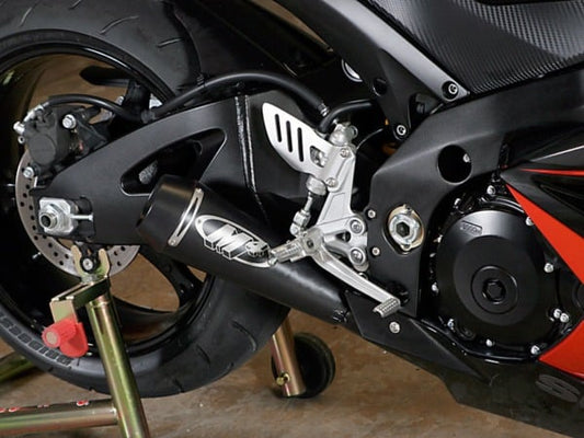 2007-08 Suzuki GSXR 1000 GP Style Slip On System – Black – Shop M4 Exhaust