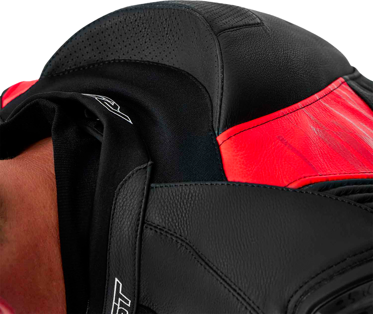 TRACTECH EVO D3O JACKET BLK/FLO RED LEATHER