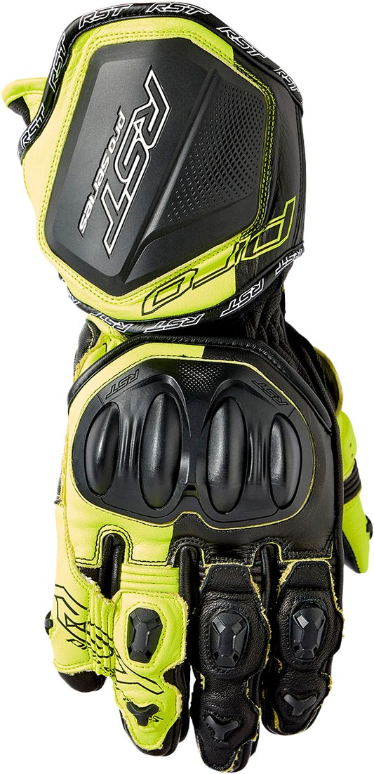 PRO SERIES GP D3O GLOVES BLACK/FLO YELLOW LEATHER