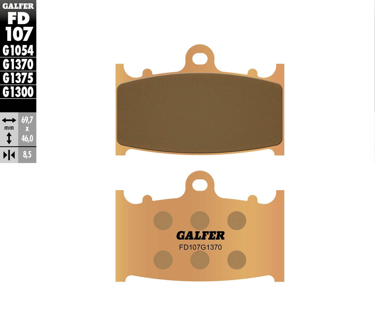 Galfer HH Sintered Brake Pads — Compound 1370 — manufacturer catalog photo