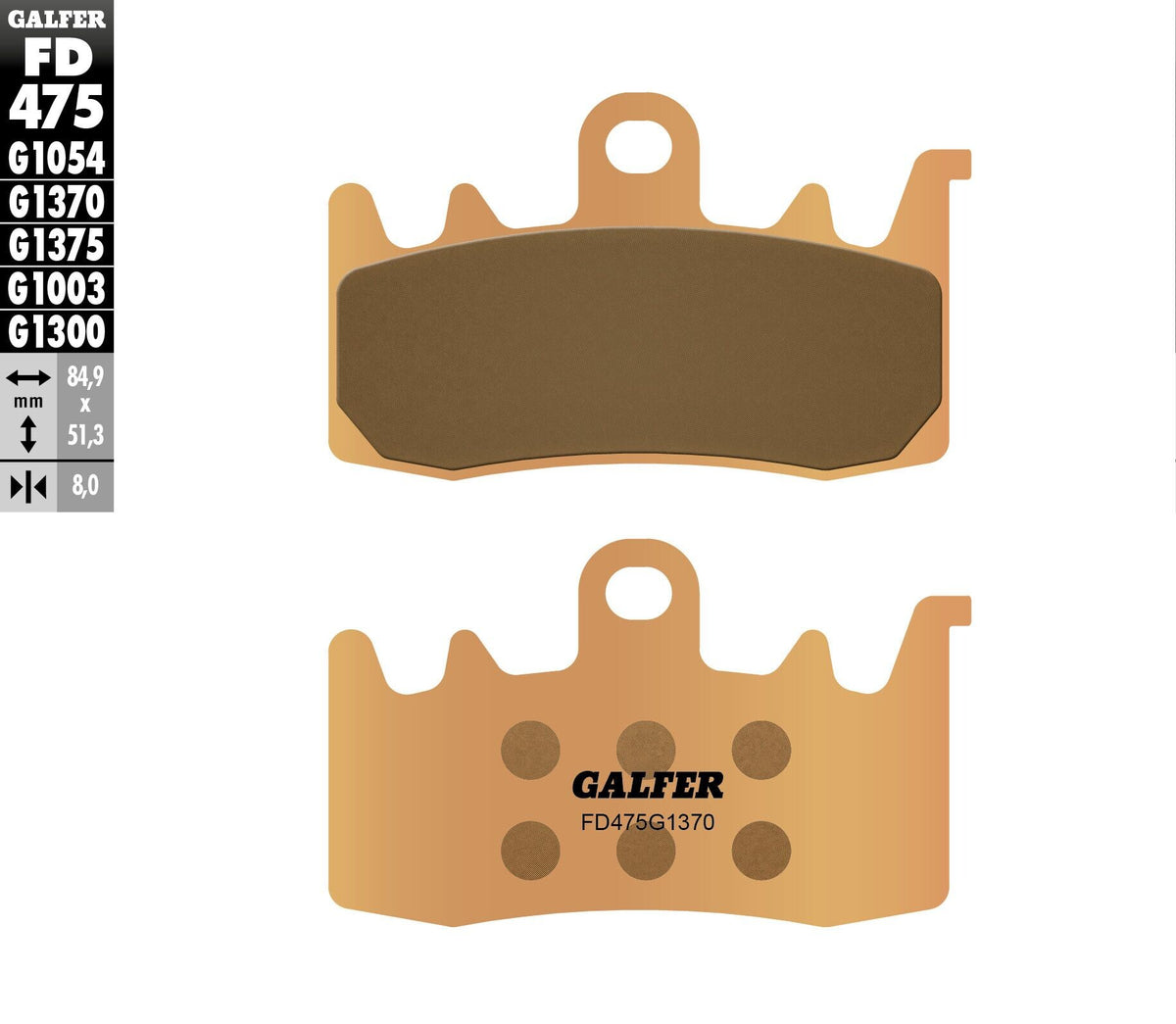 Galfer HH Sintered Brake Pads — Compound 1370 — manufacturer catalog photo