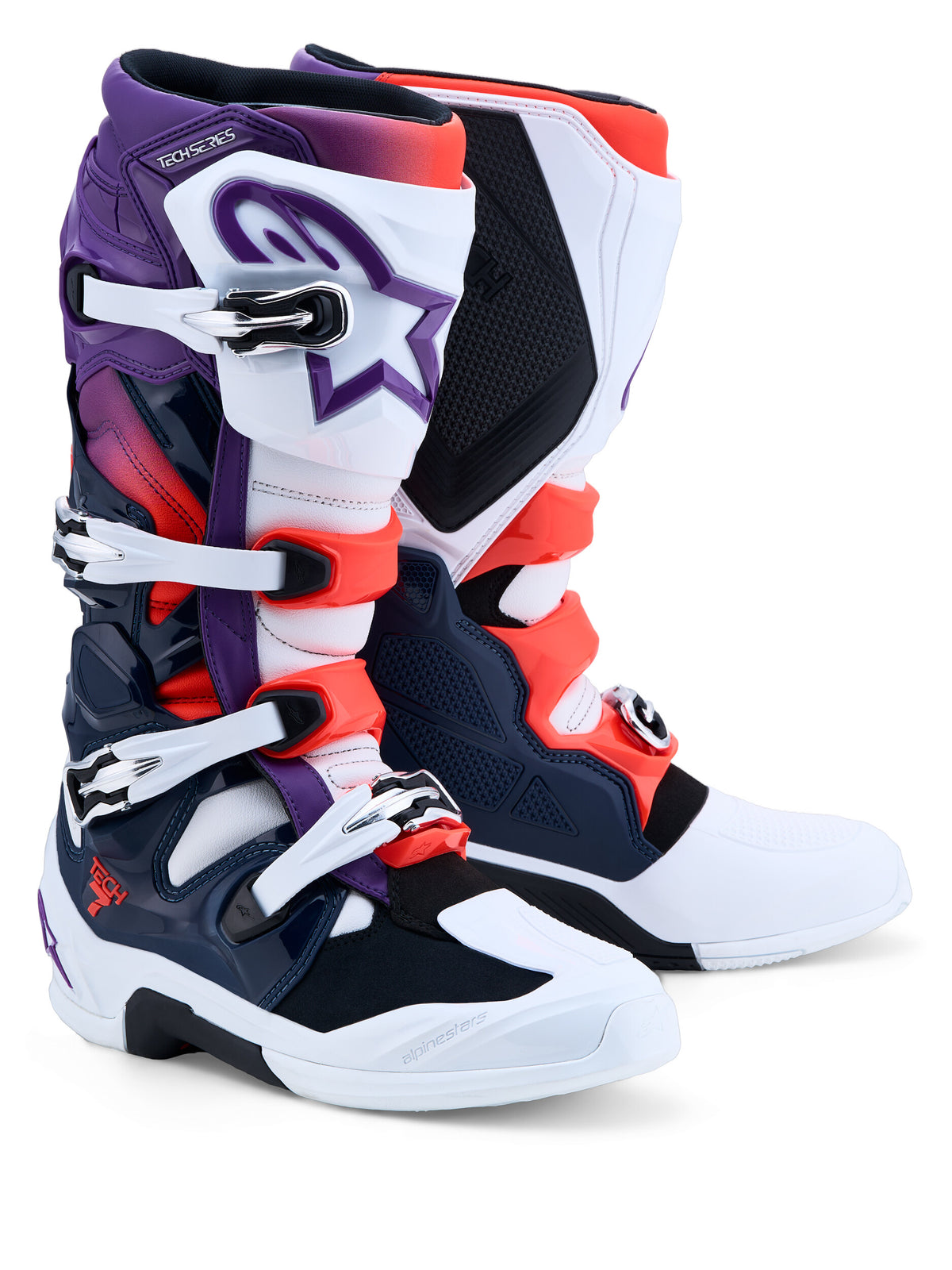 TECH 7 BOOTS PRPL/WHT/DK BLUE/RED FLUO