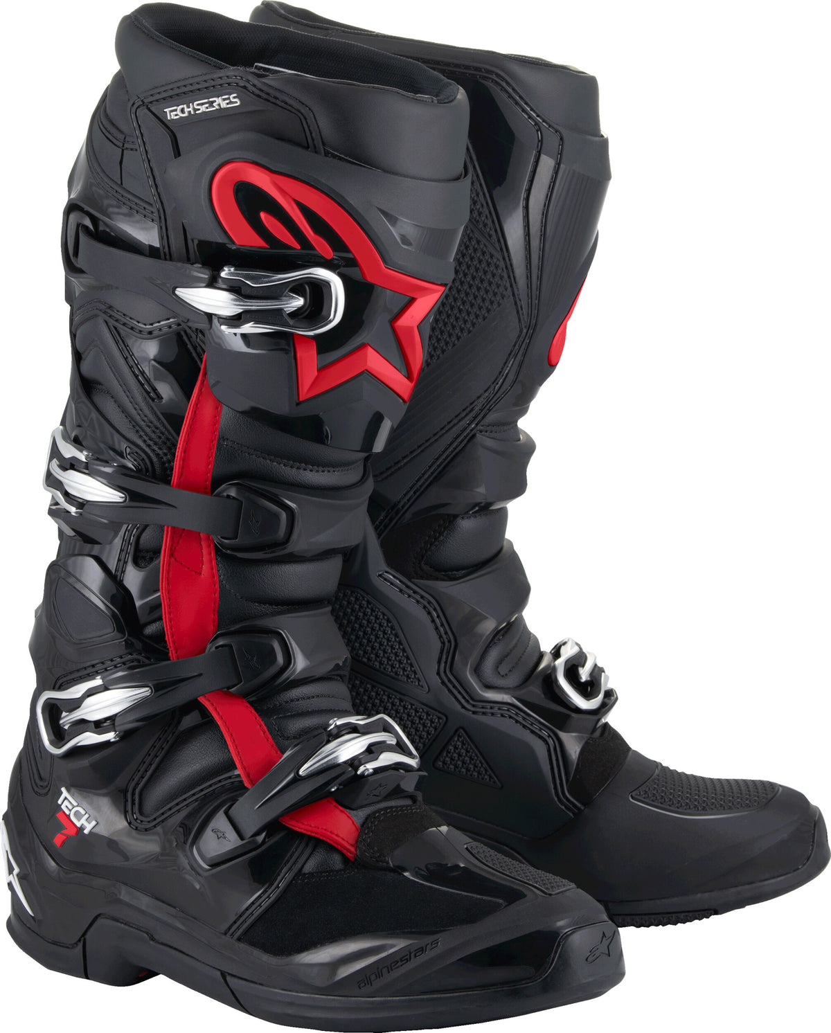 TECH 7 BOOTS BLACK/RED FLUO