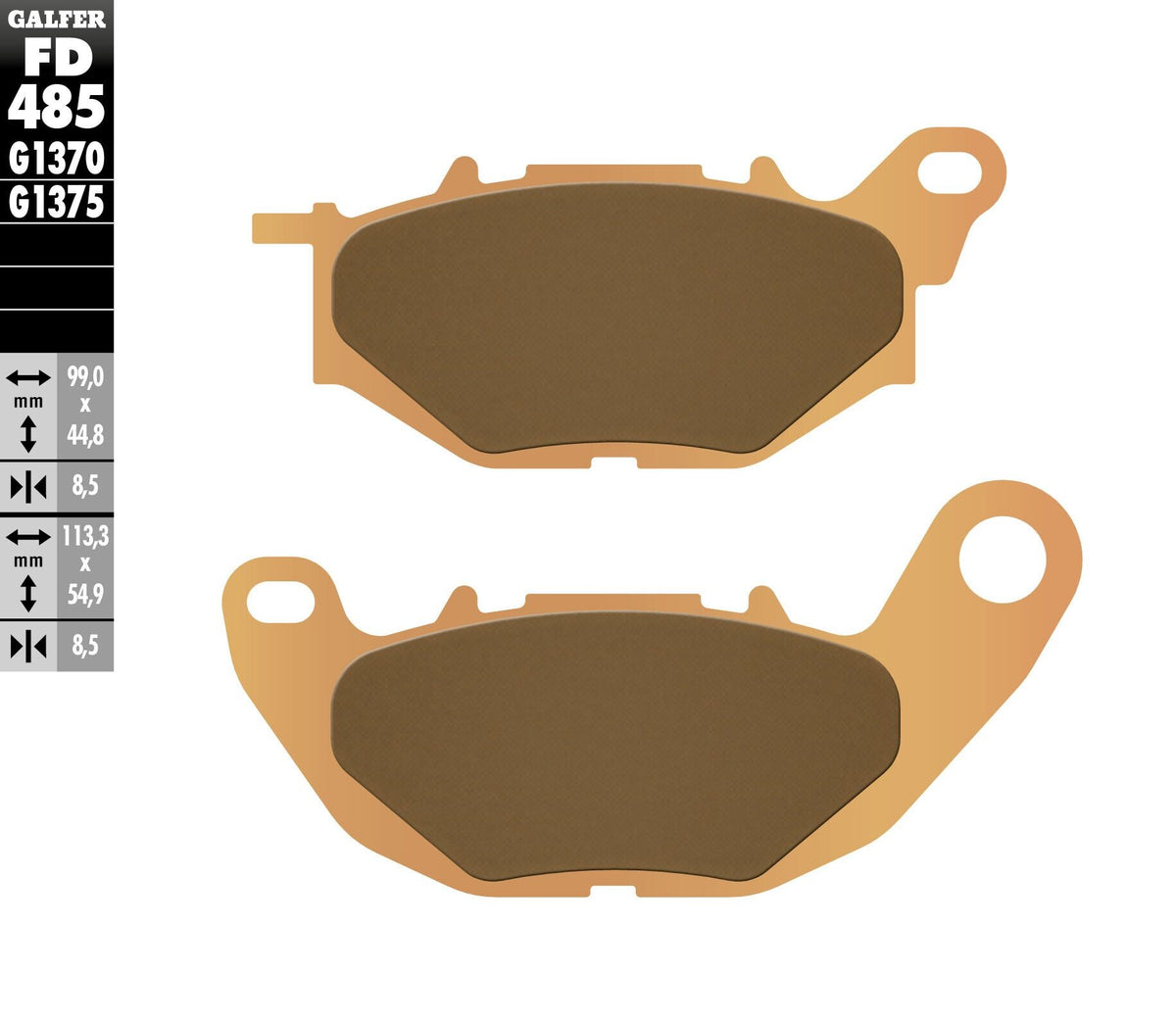 Galfer HH Sintered Brake Pads — Compound 1370 — manufacturer catalog photo