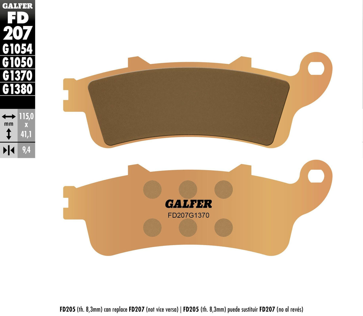 Galfer HH Sintered Brake Pads — Compound 1370 — manufacturer catalog photo