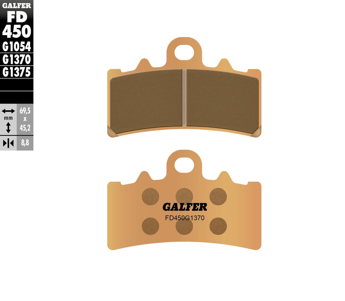 Galfer HH Sintered Brake Pads — Compound 1370 — manufacturer catalog photo
