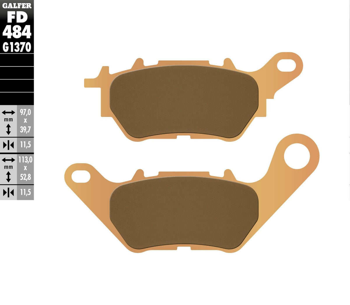 Galfer HH Sintered Brake Pads — Compound 1370 — manufacturer catalog photo