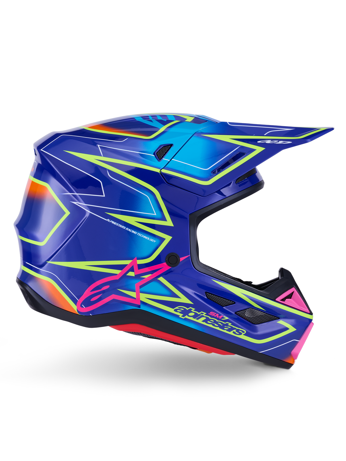 SM7 CAST HELMET BLUE/PNK/YLW FLUO GLOSSY