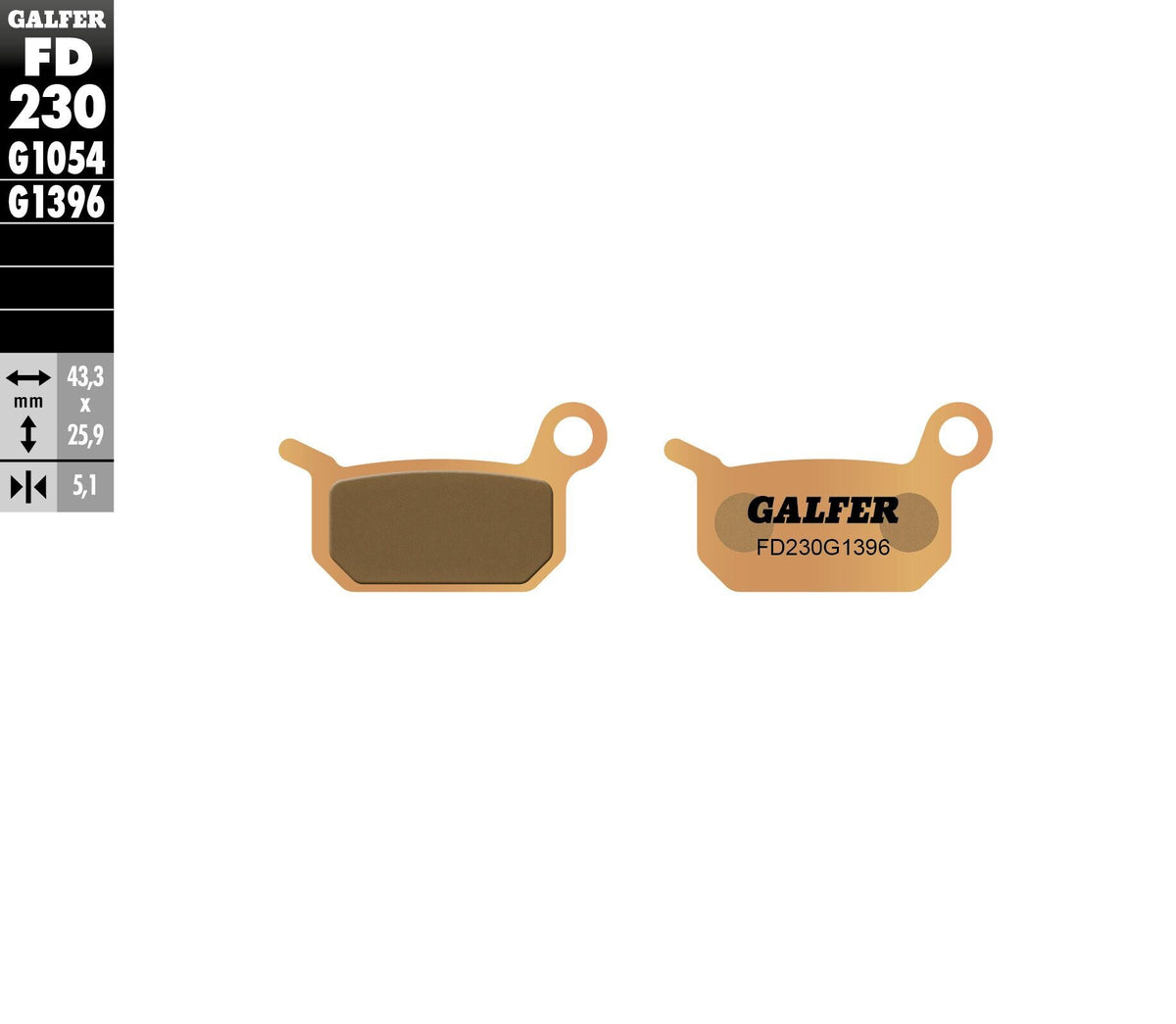 Galfer HH Sintered Brake Pads — Compound 1396 — manufacturer catalog photo