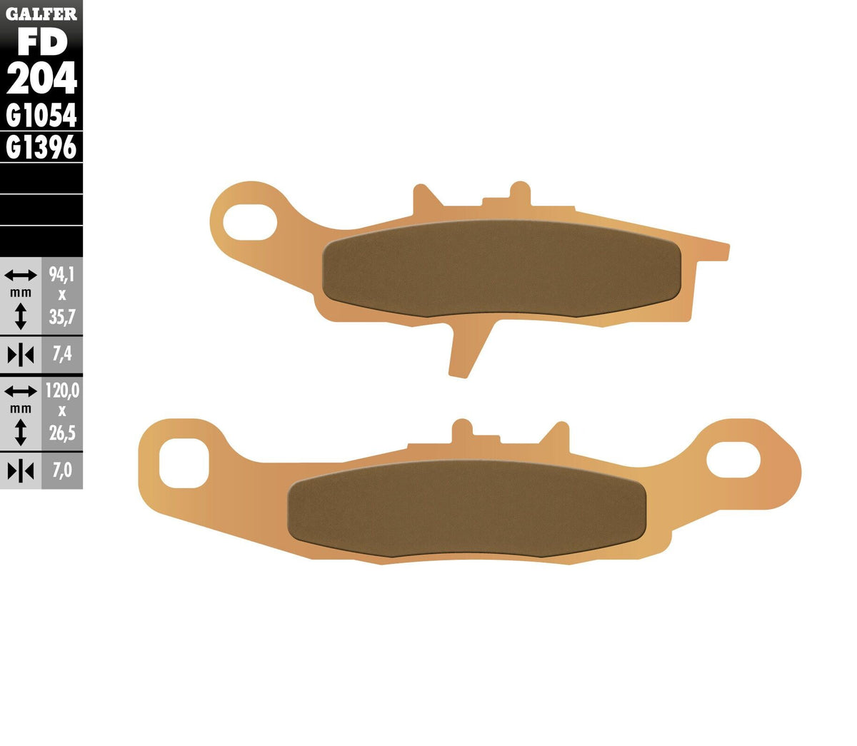 Galfer HH Sintered Brake Pads — Compound 1396 — manufacturer catalog photo
