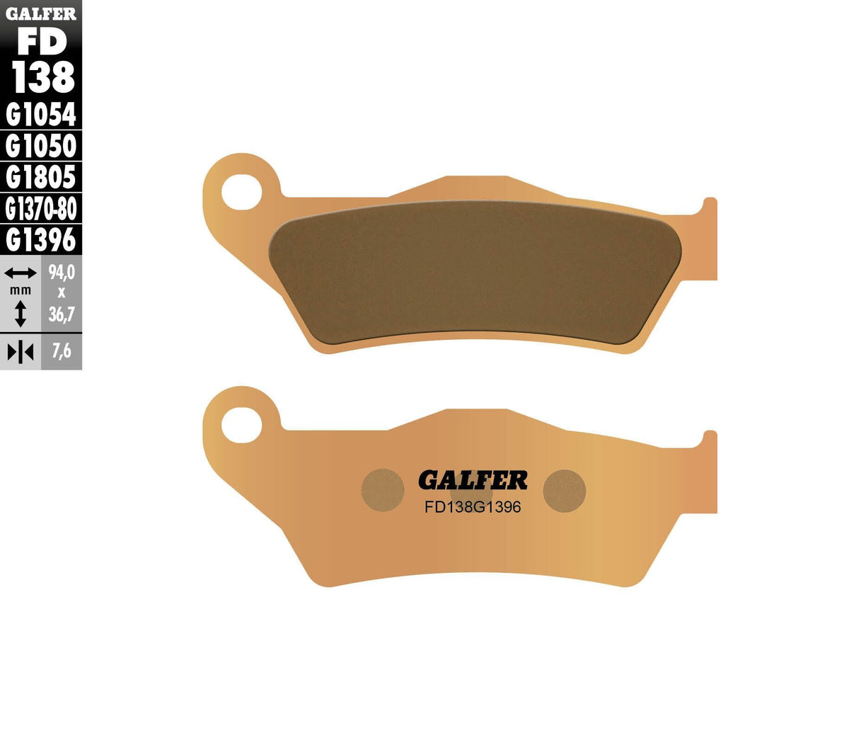 Galfer HH Sintered Brake Pads — Compound 1396 — manufacturer catalog photo