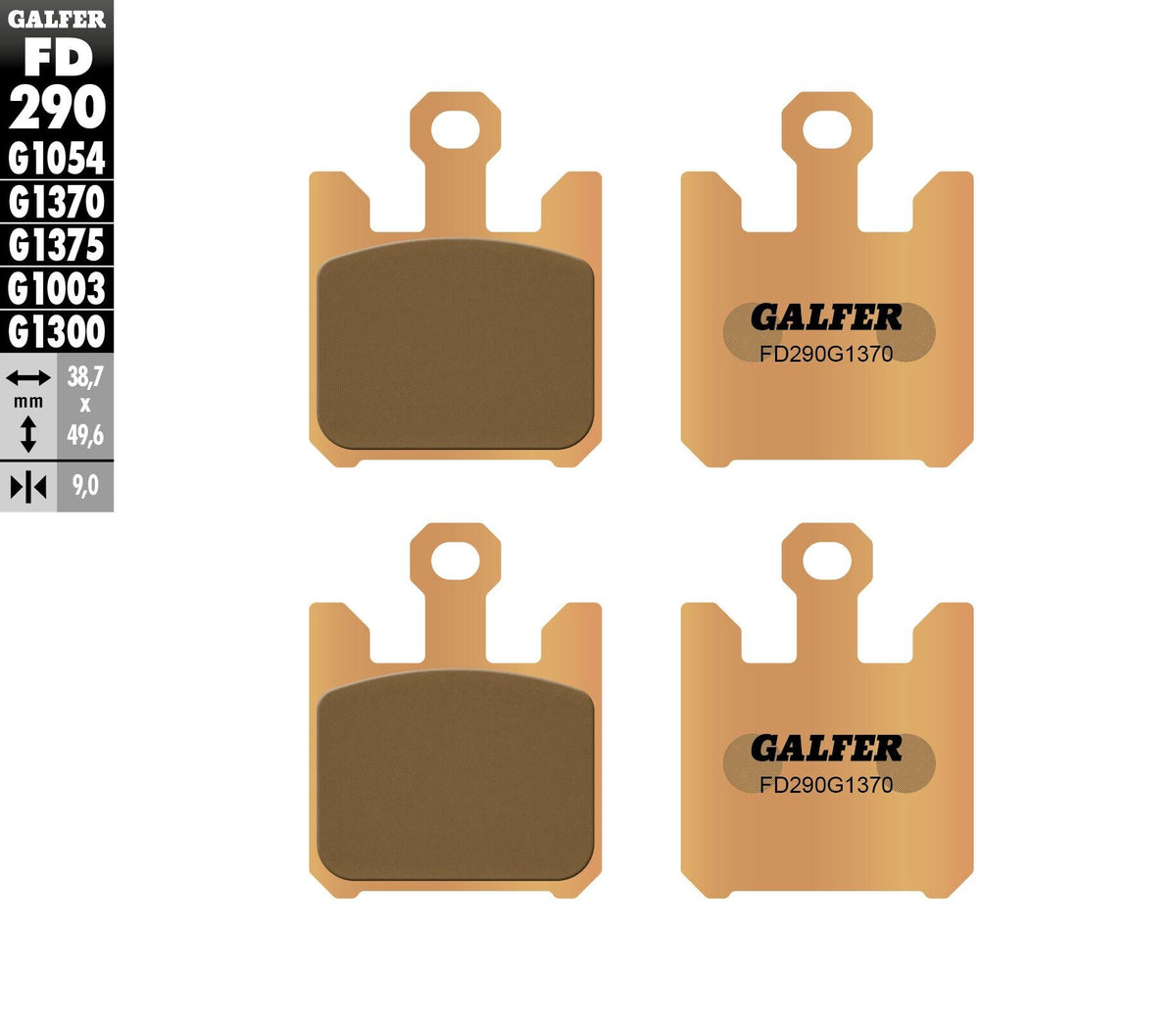 Galfer HH Sintered Brake Pads — Compound 1370 — manufacturer catalog photo