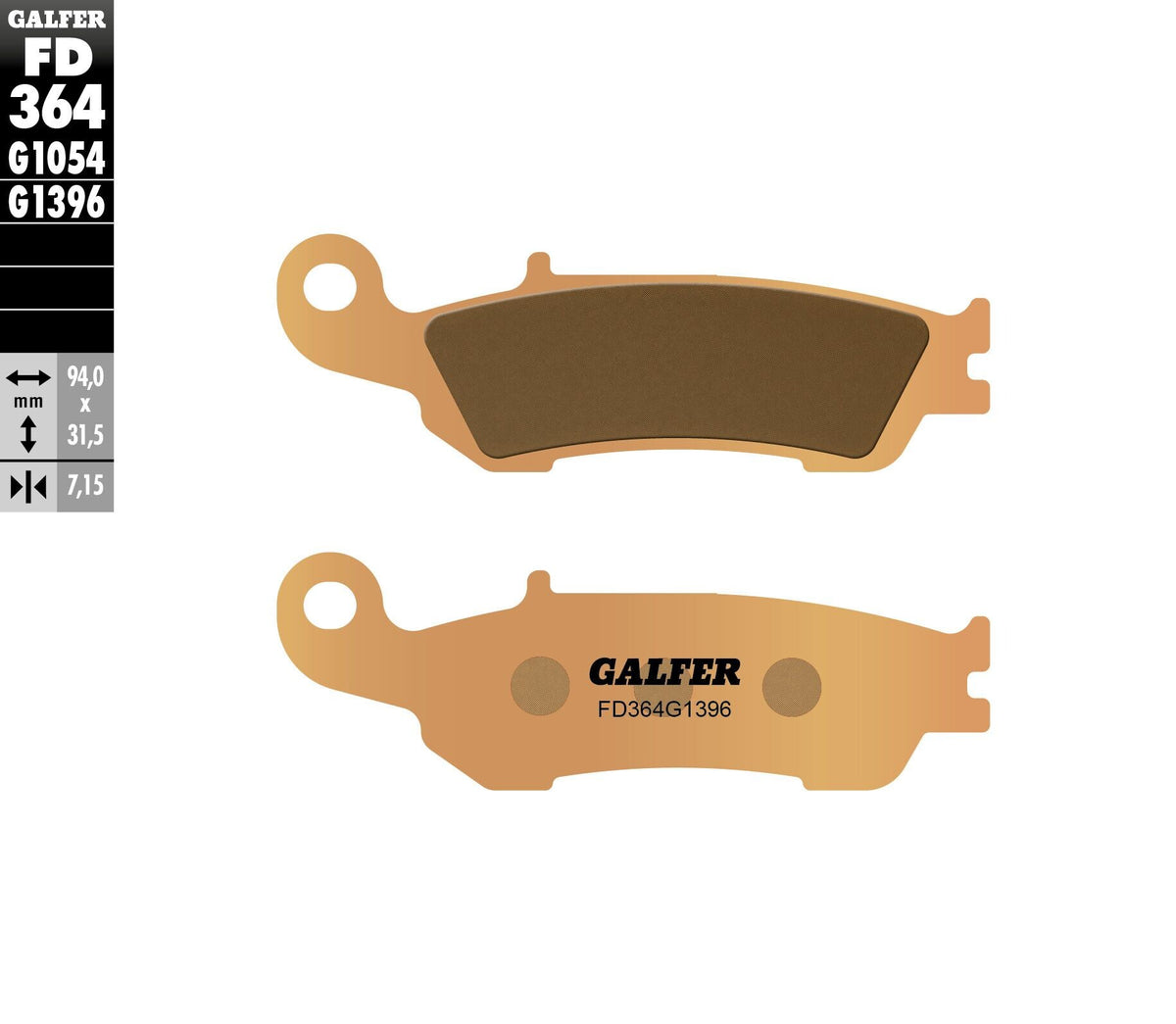 Galfer HH Sintered Brake Pads — Compound 1396 — manufacturer catalog photo