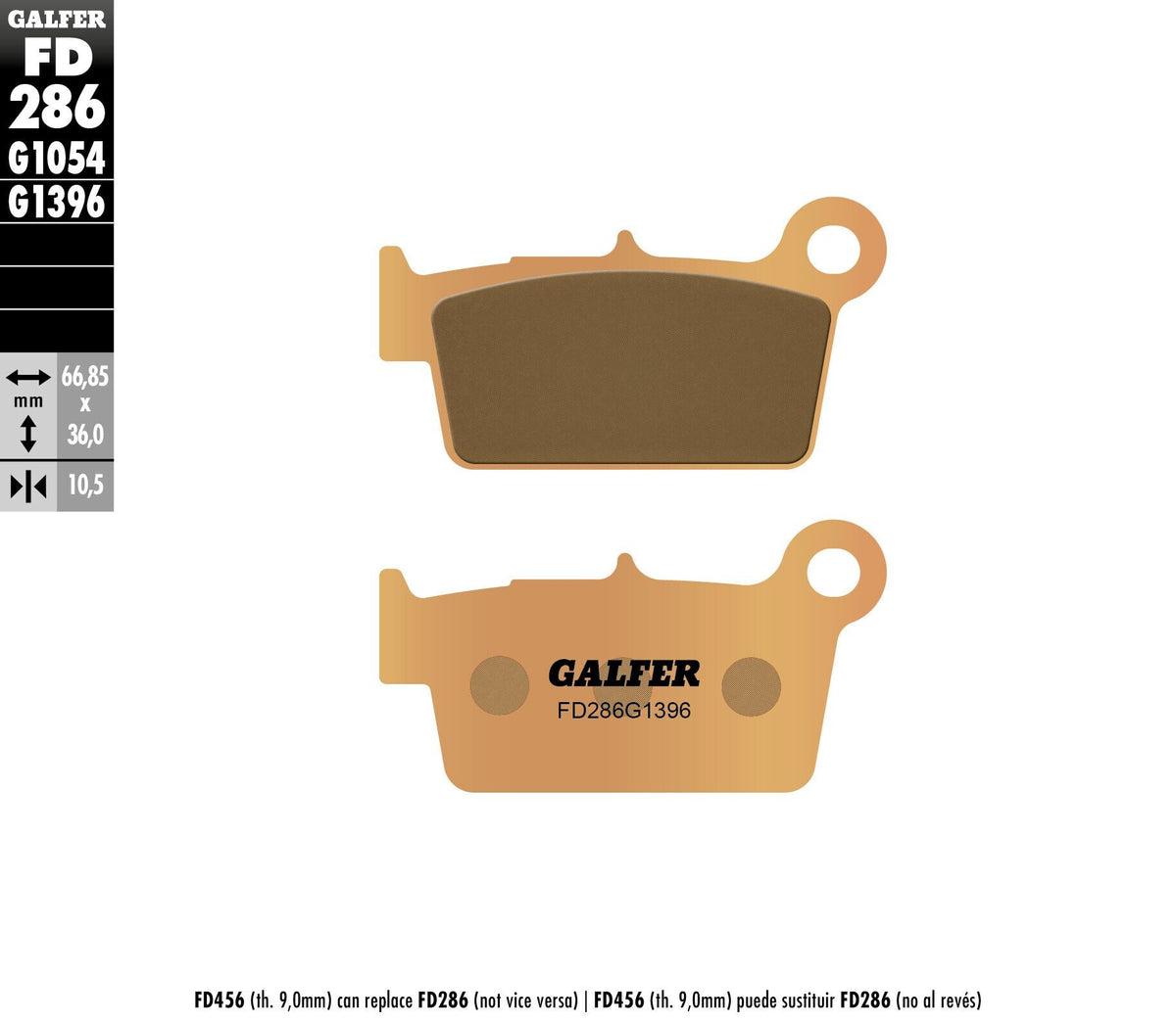 Galfer HH Sintered Brake Pads — Compound 1396 — manufacturer catalog photo