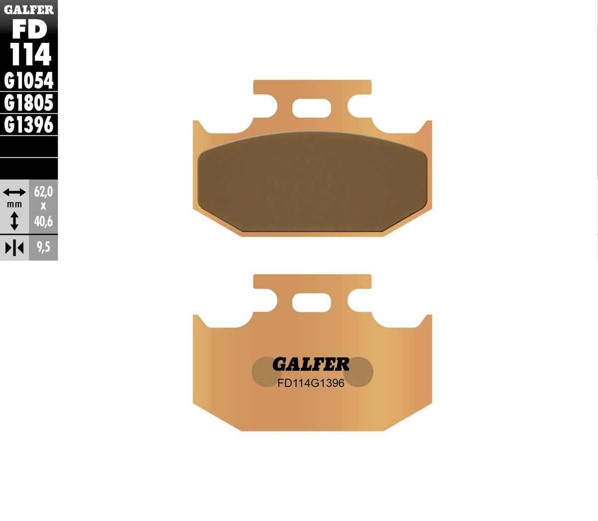 Galfer HH Sintered Brake Pads — Compound 1396 — manufacturer catalog photo