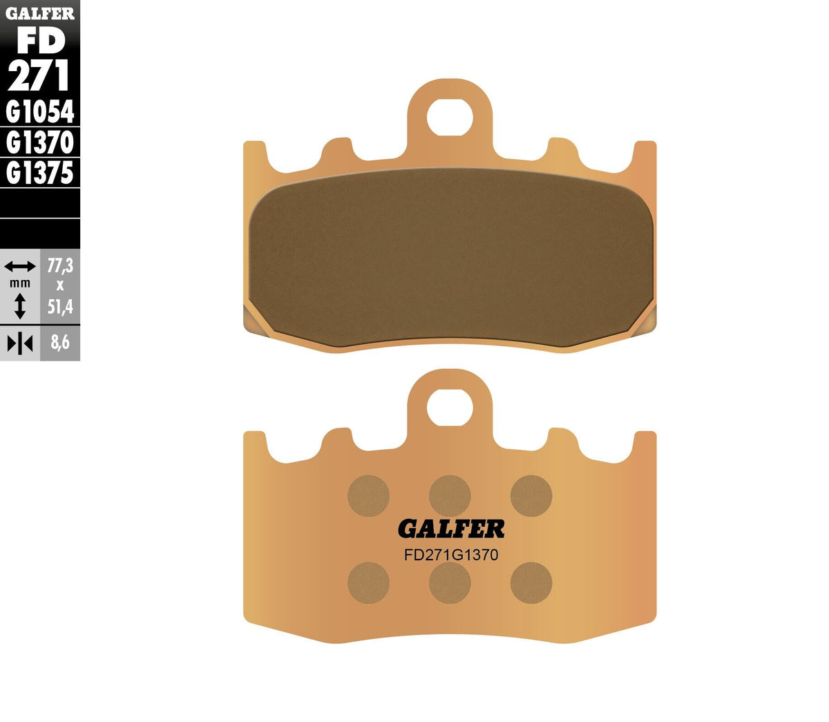 Galfer HH Sintered Brake Pads — Compound 1370 — manufacturer catalog photo