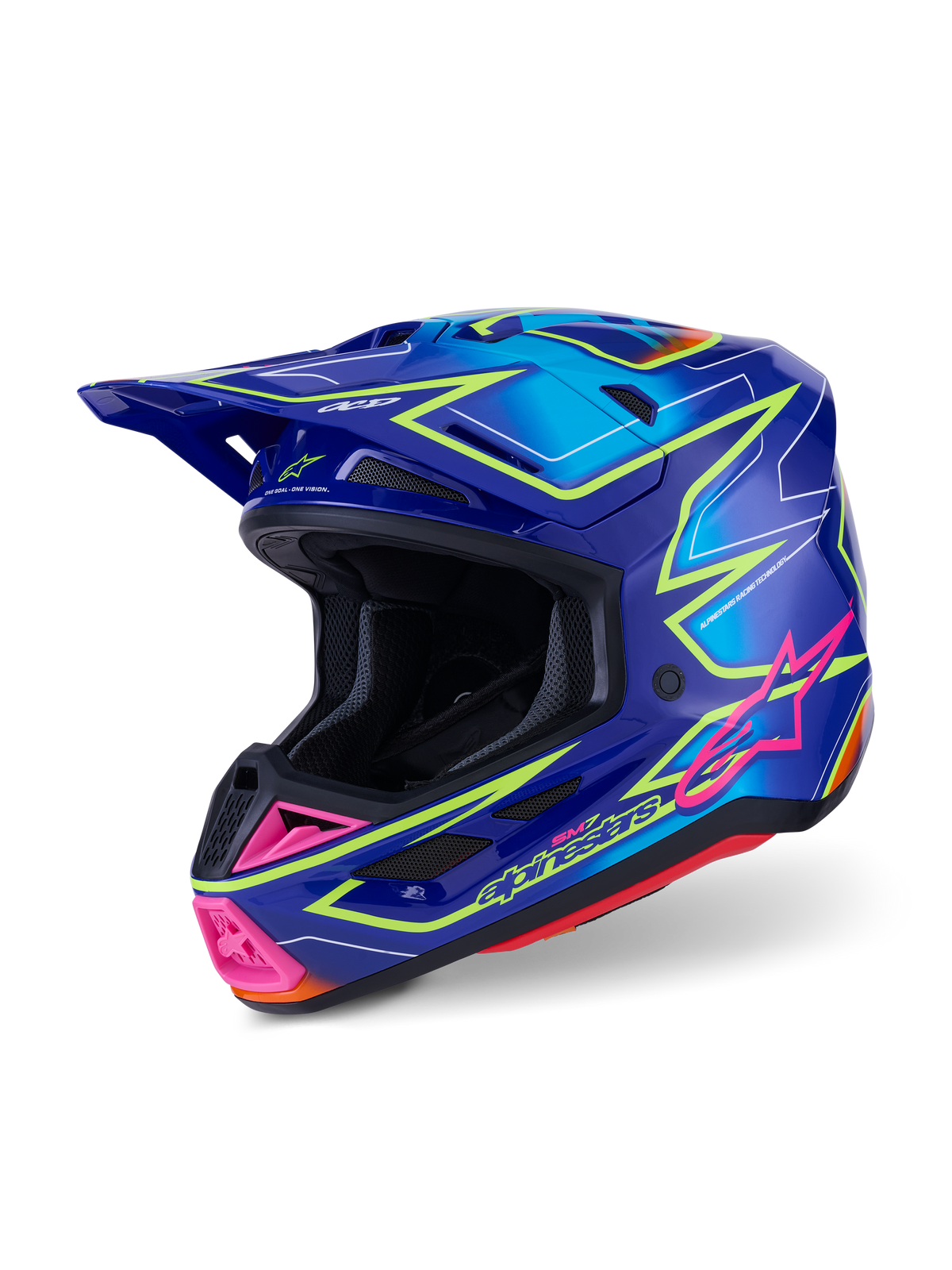 SM7 CAST HELMET BLUE/PNK/YLW FLUO GLOSSY