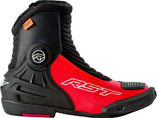 TRACTECH EVO D3O SHORT BOOT BLACK/FLO RED