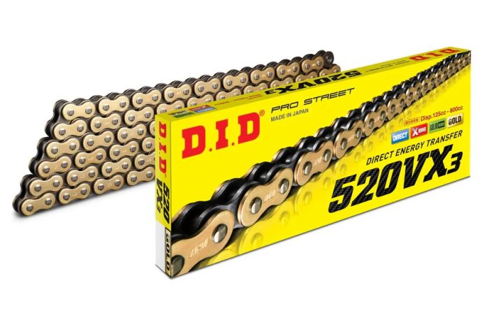 D.I.D 520VX3 Chain 120 Links-Gold