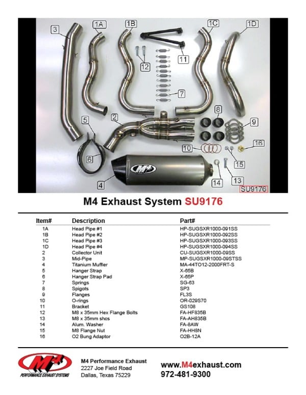 2009-11 Suzuki GSXR 1000 Full System – Titanium – Shop M4 Exhaust