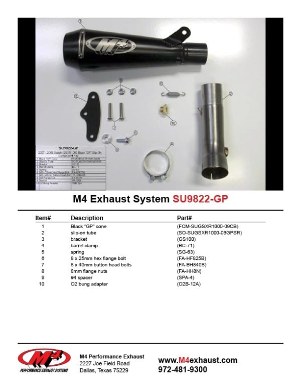 2007-08 Suzuki GSXR 1000 GP Style Slip On System – Black – Shop M4 Exhaust