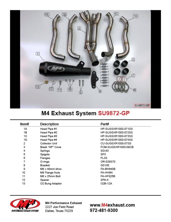 2007-08 Suzuki GSXR 1000 GP Style Full System – Black – Shop M4 Exhaust