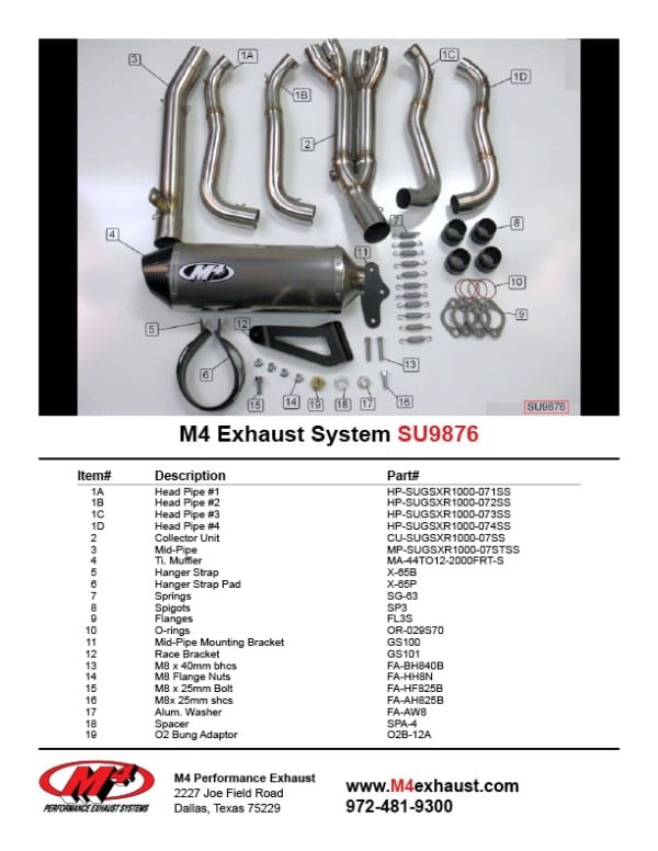 2007-08 Suzuki GSXR 1000 Full System – Titanium – Shop M4 Exhaust