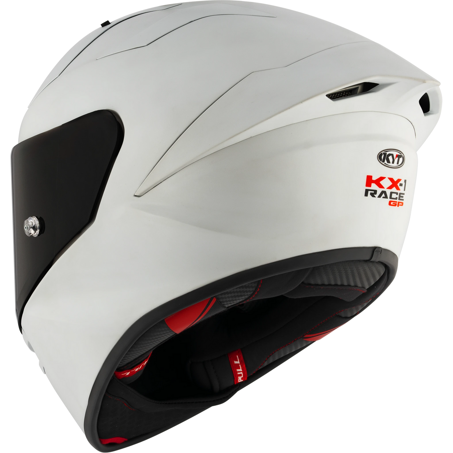 KYT KX-1 Race GP Full Face Motorcycle Helmets  |  Plain Crystal White Matte | KYT Americas
