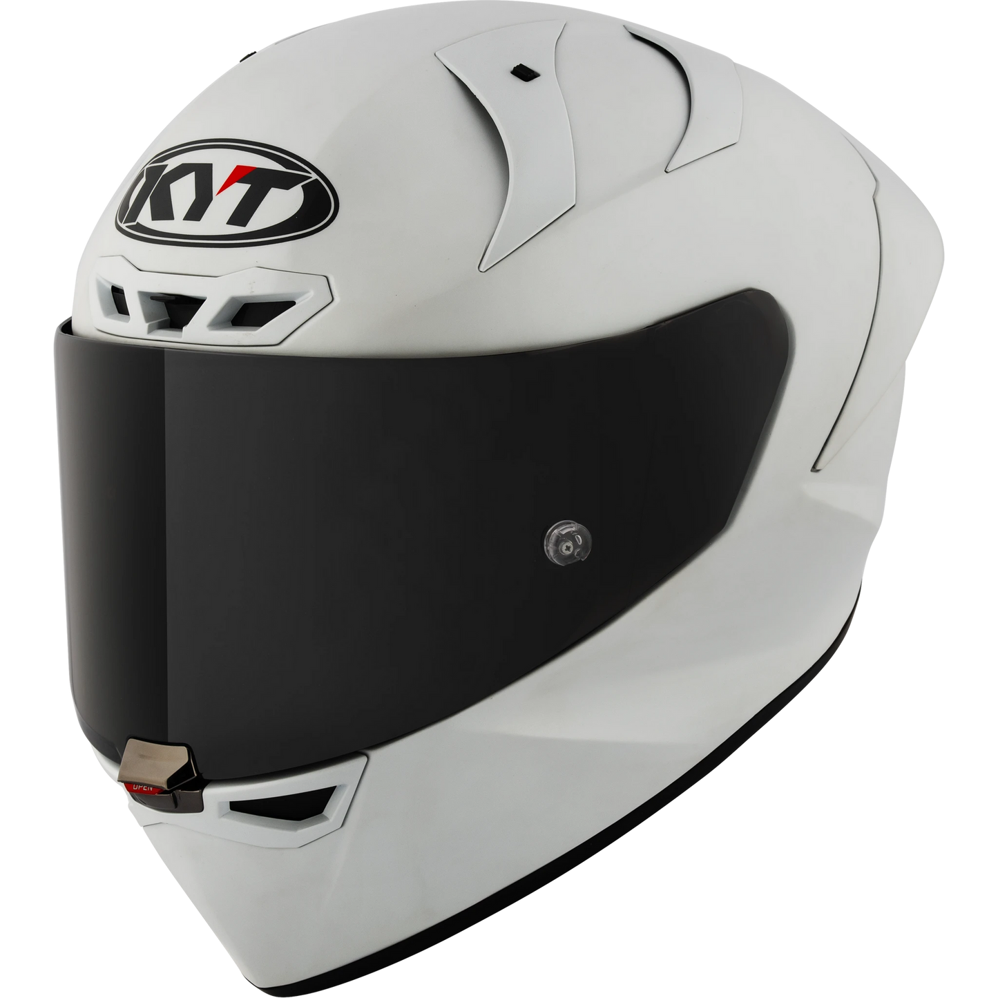 KYT KX-1 Race GP Full Face Motorcycle Helmets  |  Plain Crystal White Matte | KYT Americas