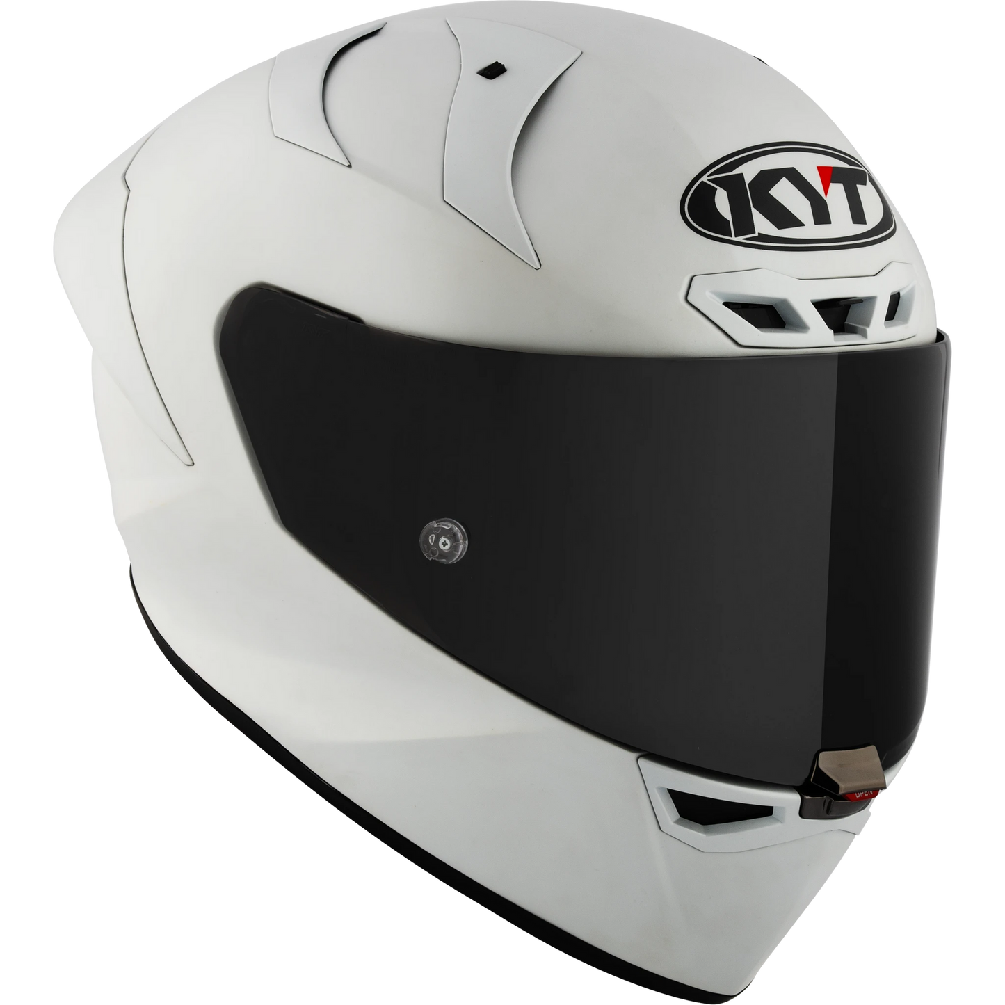KYT KX-1 Race GP Full Face Motorcycle Helmets  |  Plain Crystal White Matte | KYT Americas