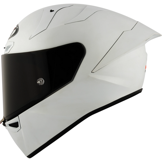 KYT KX-1 Race GP Full Face Motorcycle Helmets  |  Plain Crystal White Matte | KYT Americas