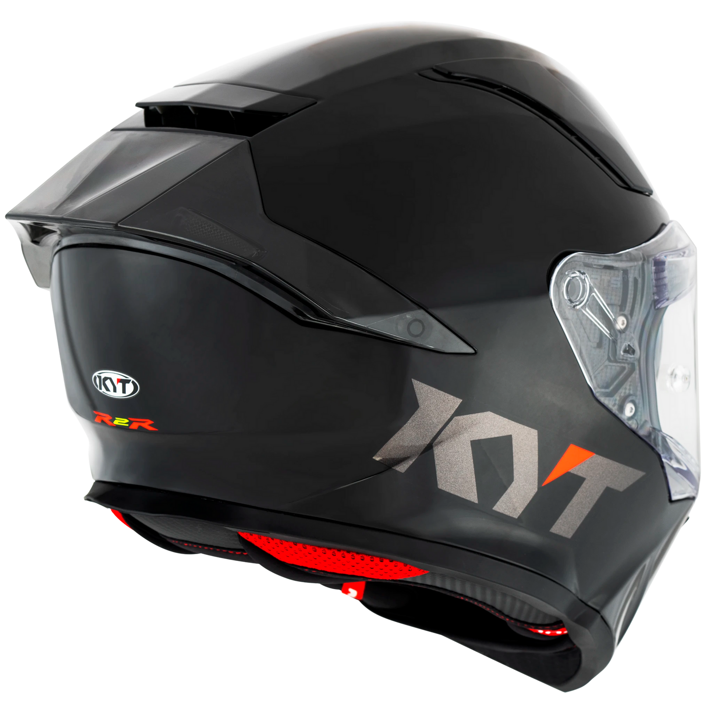 KYT R2R Full Face Solid Color Motorcycle Helmets | Plain Black (Gloss) | KYT Americas