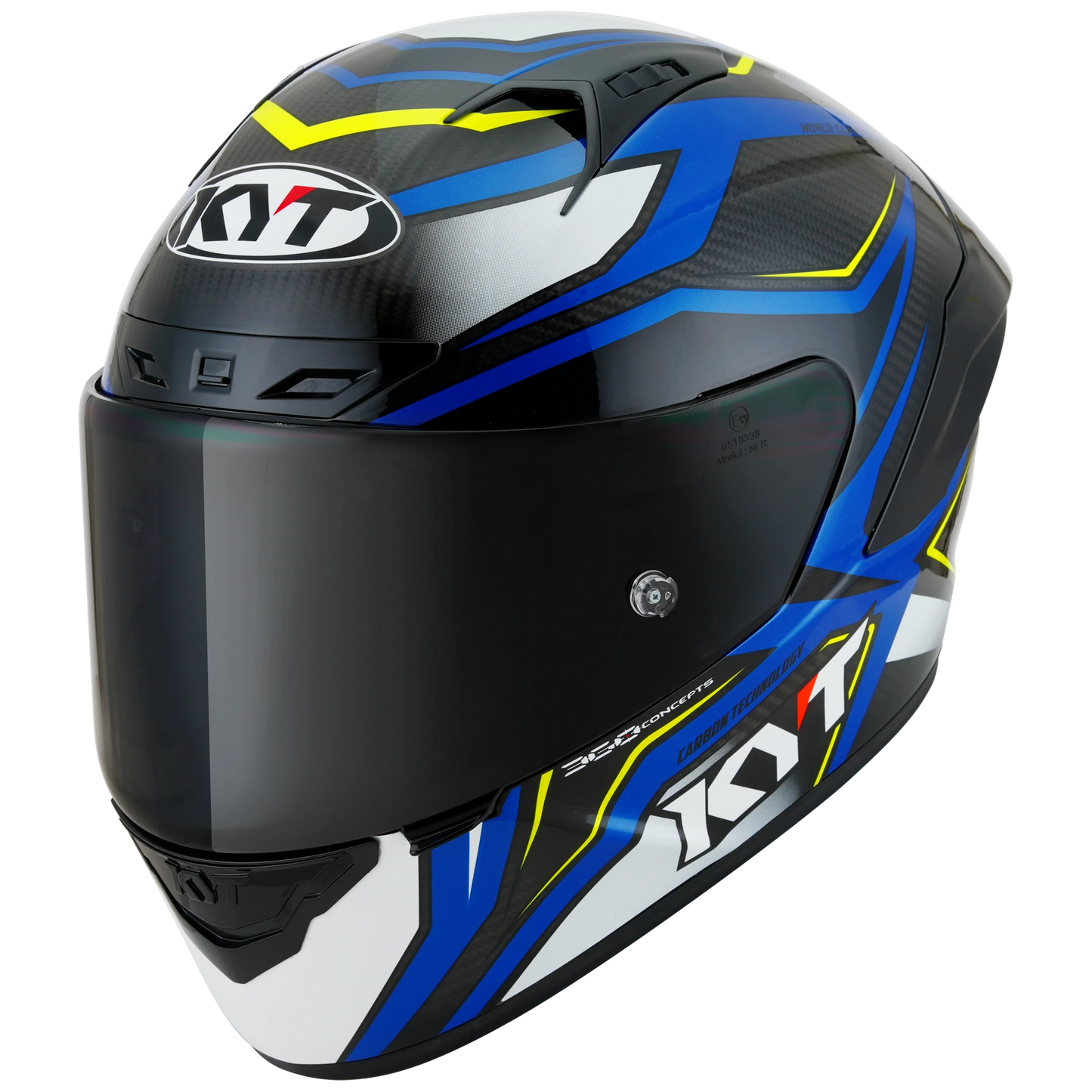 KYT NZ-Race Full Face Carbon Motorcycle Helmets |  Carbon Stride Blue/White | KYT Americas