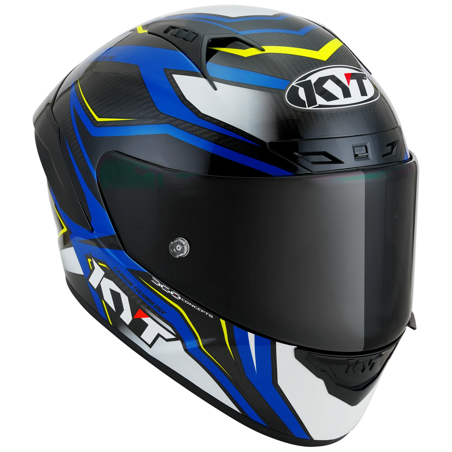 KYT NZ-Race Full Face Carbon Motorcycle Helmets |  Carbon Stride Blue/White | KYT Americas