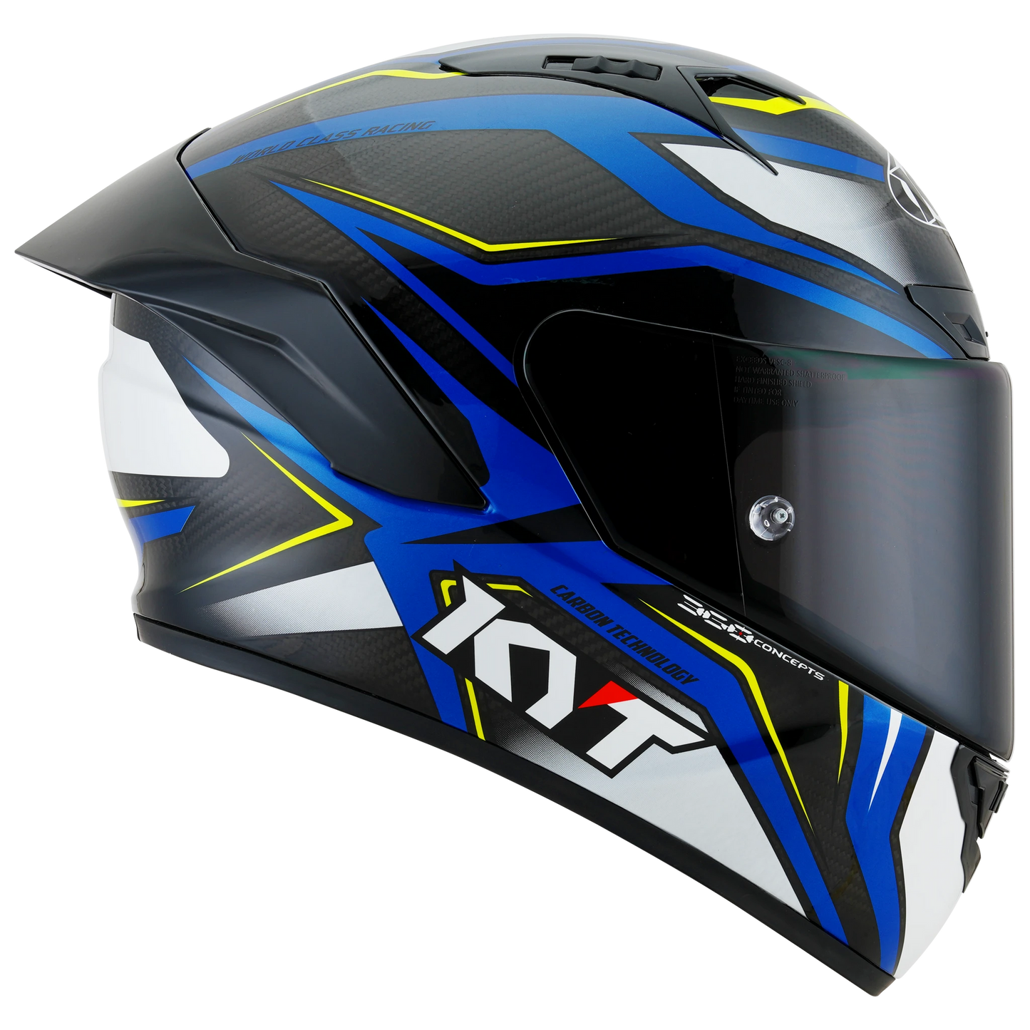 KYT NZ-Race Full Face Carbon Motorcycle Helmets |  Carbon Stride Blue/White | KYT Americas