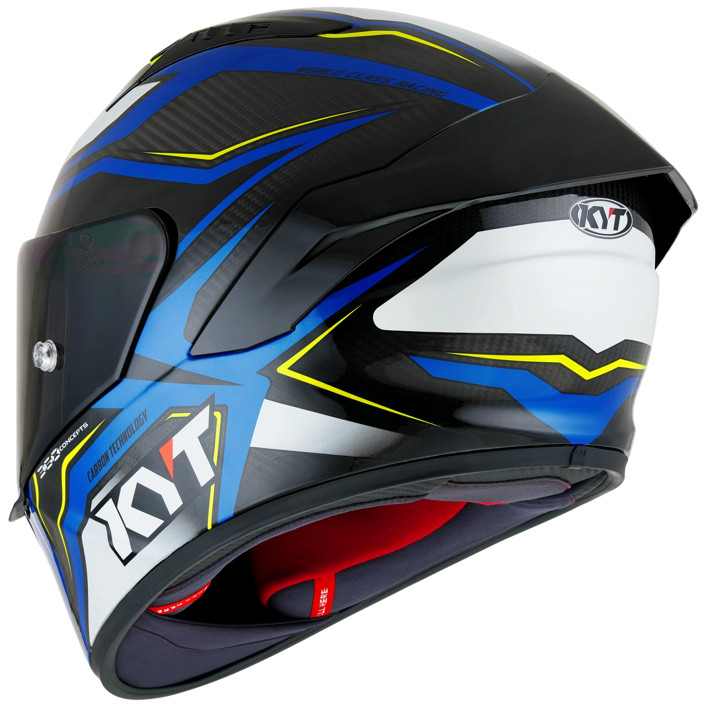 KYT NZ-Race Full Face Carbon Motorcycle Helmets |  Carbon Stride Blue/White | KYT Americas